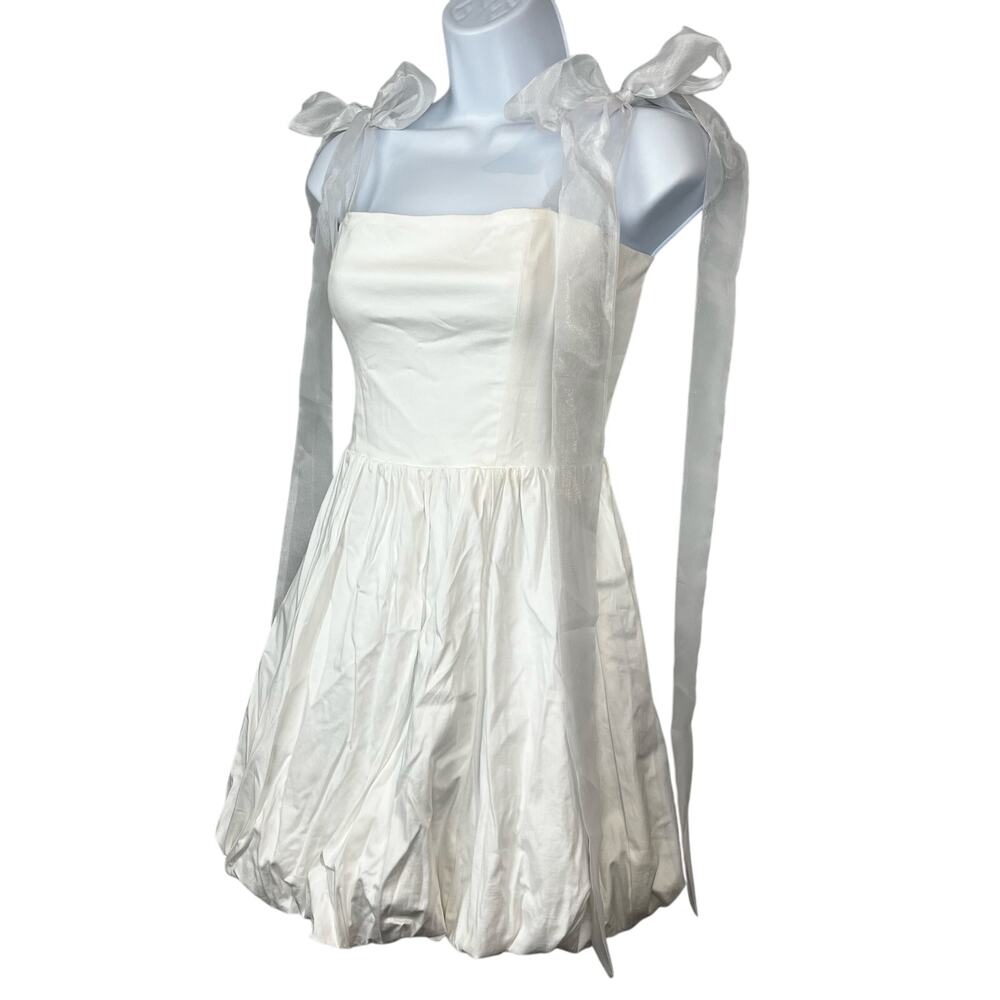 Reformation Enza Bubble Mini Dress Tie Shoulder Women's 6